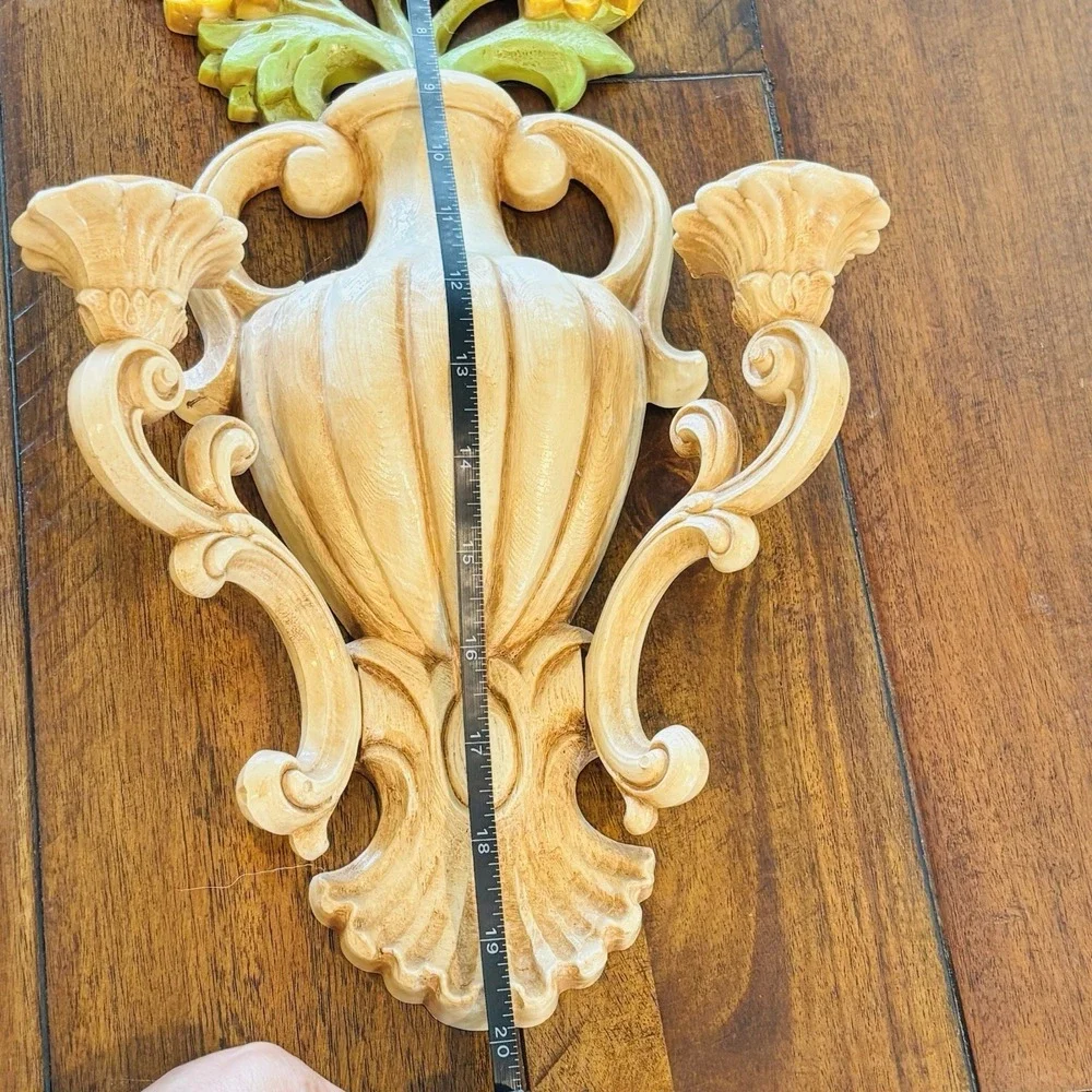 Vintage Homco Burwood Floral Sconce Candle Holders Pair Syroco Style USA‎ 4104